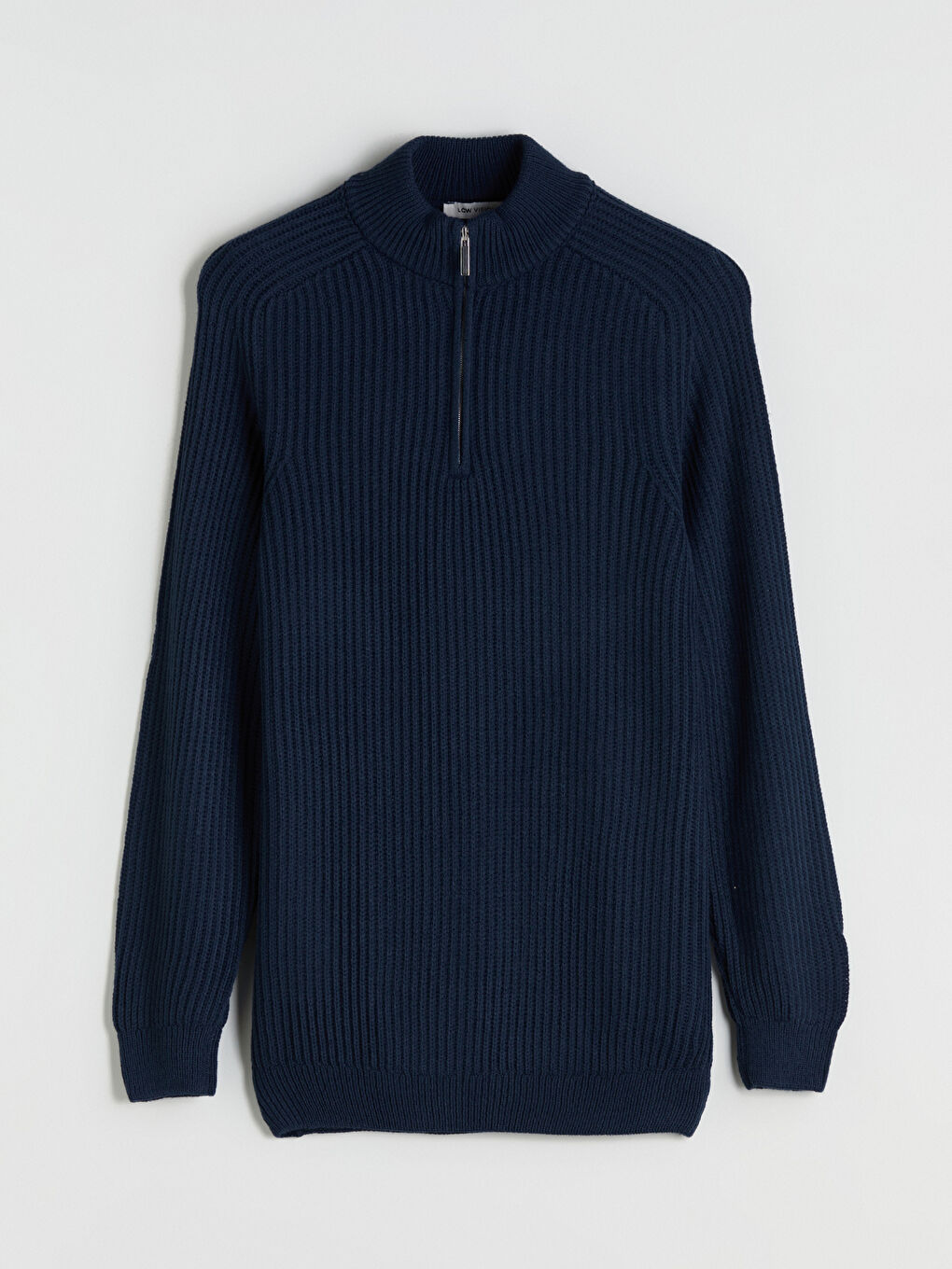 Petrol Dik Yaka Uzun Kollu Erkek Triko Kazak-4