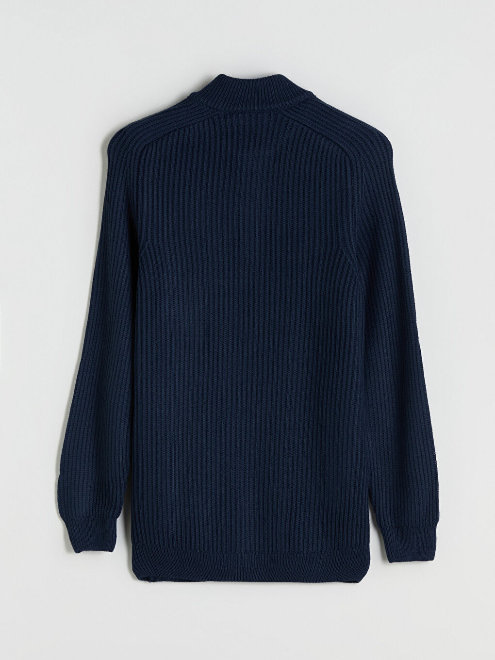 Petrol Dik Yaka Uzun Kollu Erkek Triko Kazak-5