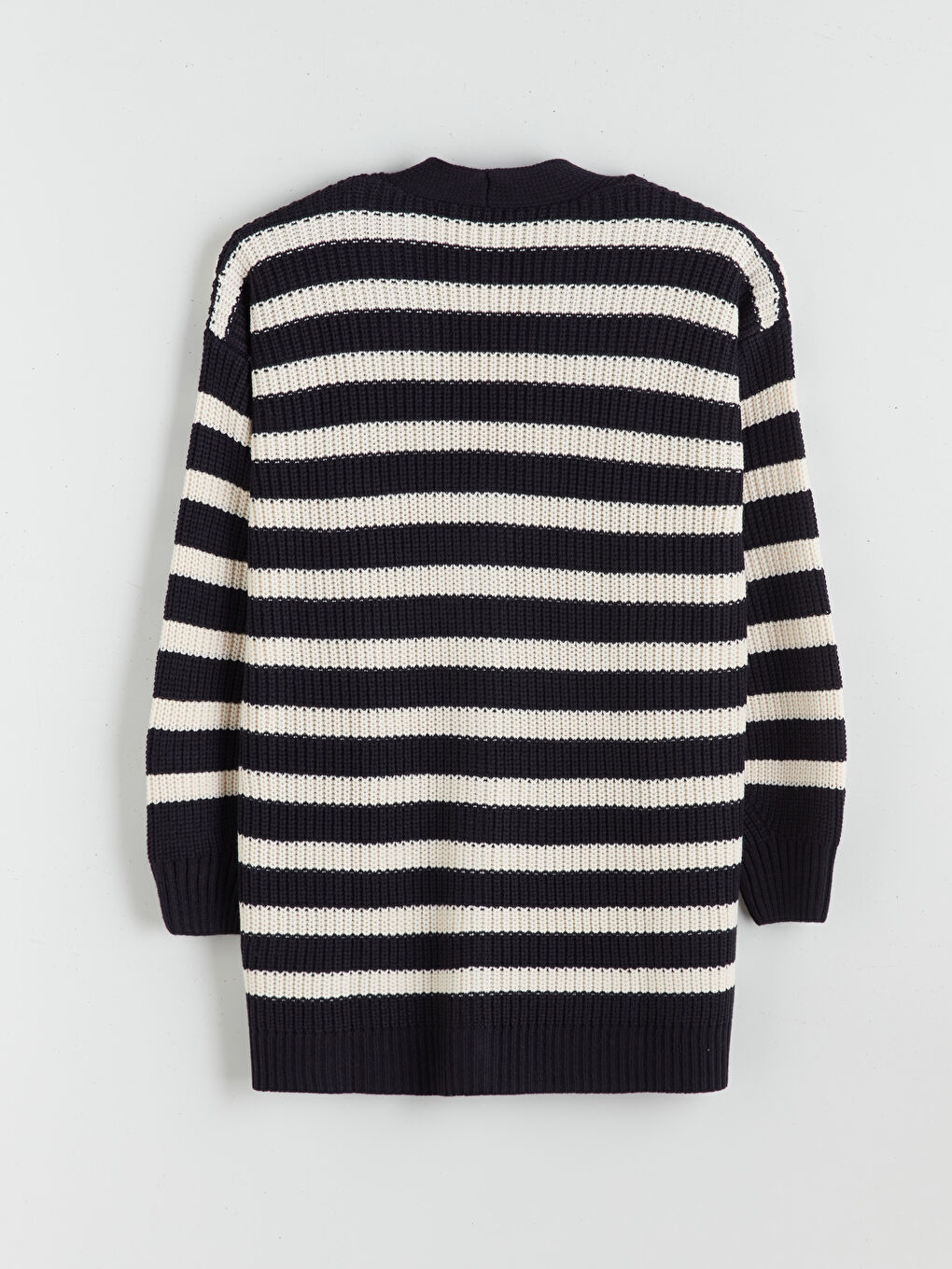 V Neck Striped Women's Knitwear Cardigan-5
