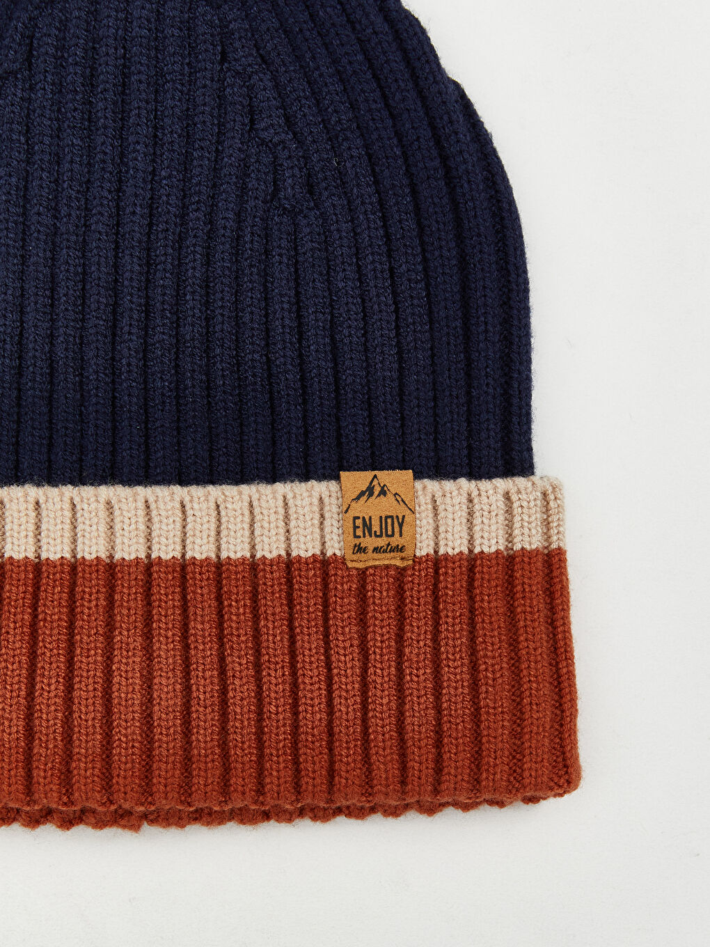 Lacivert Renk Bloklu Erkek Çocuk Triko Bere -2