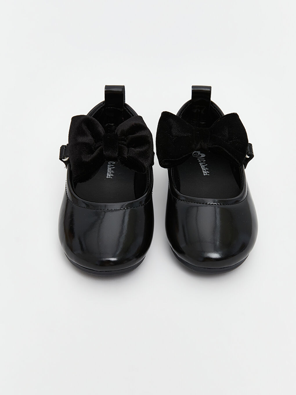 Siyah Deri Görünümlü Kız Bebek Babet-2