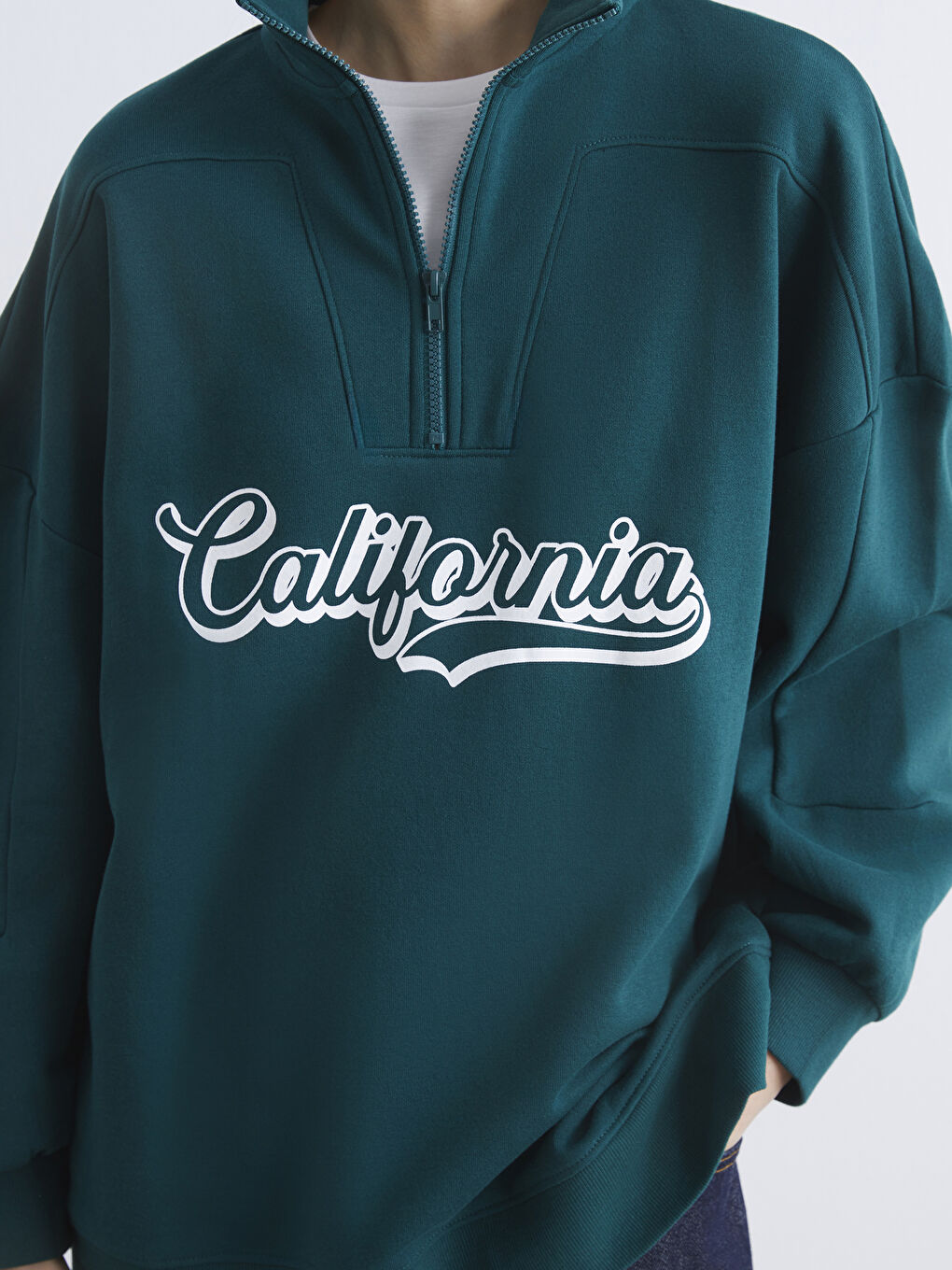 سويت شيرت تونيك نسائي أوفر سايز بطبعة كاليفورنيا-2