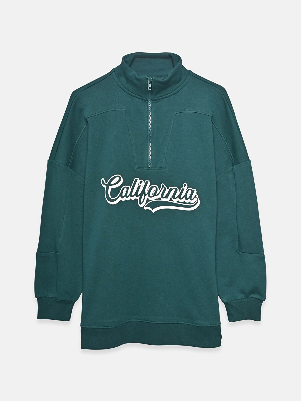 سويت شيرت تونيك نسائي أوفر سايز بطبعة كاليفورنيا-4