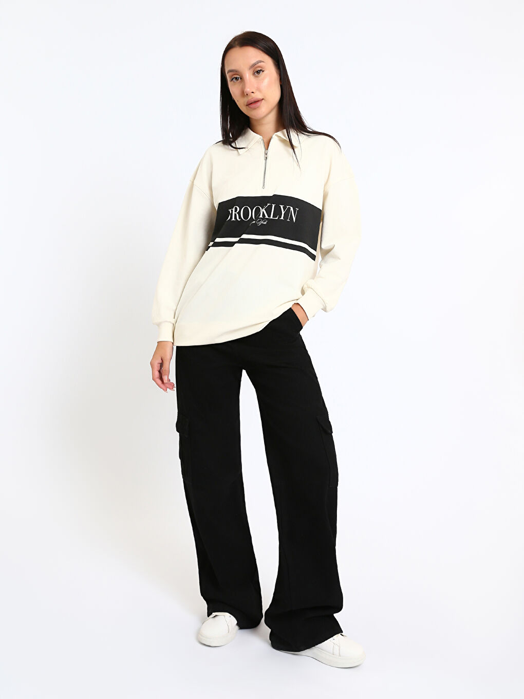 Tunique en Sweatshirt ÉCROU Femme-1