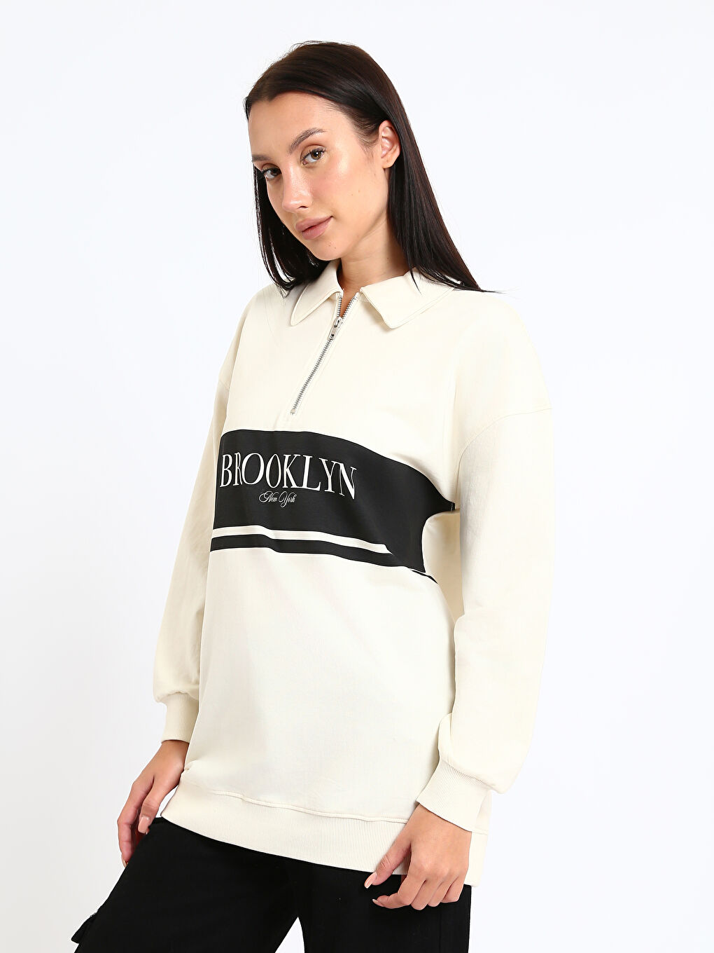 Tunique en Sweatshirt ÉCROU Femme-3