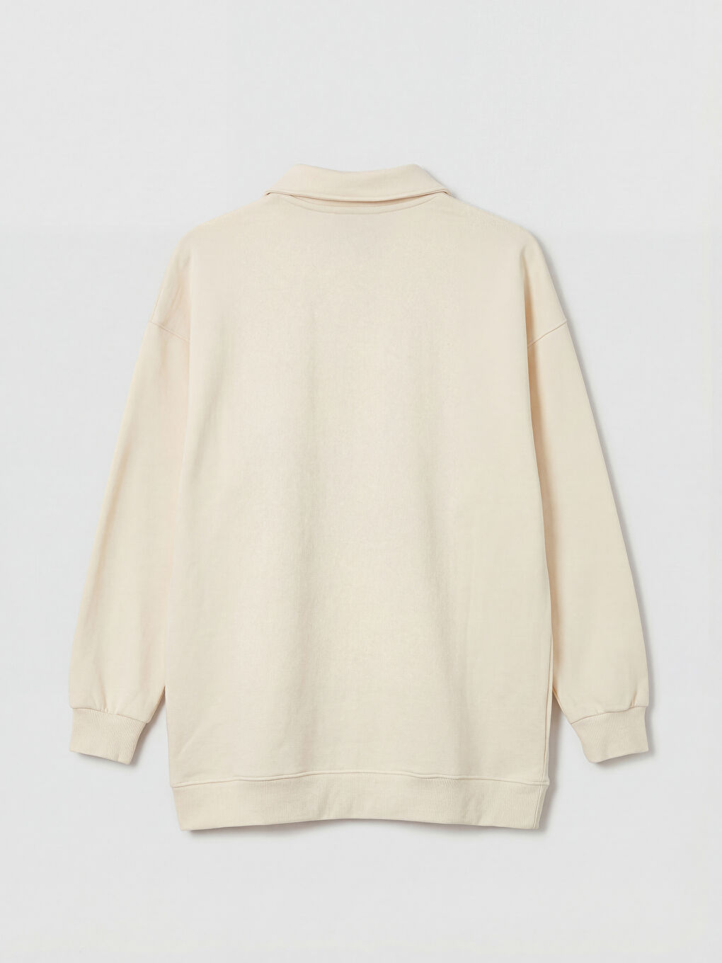 Polo Neck Oversize Women's Sweatshirt Tunic-1