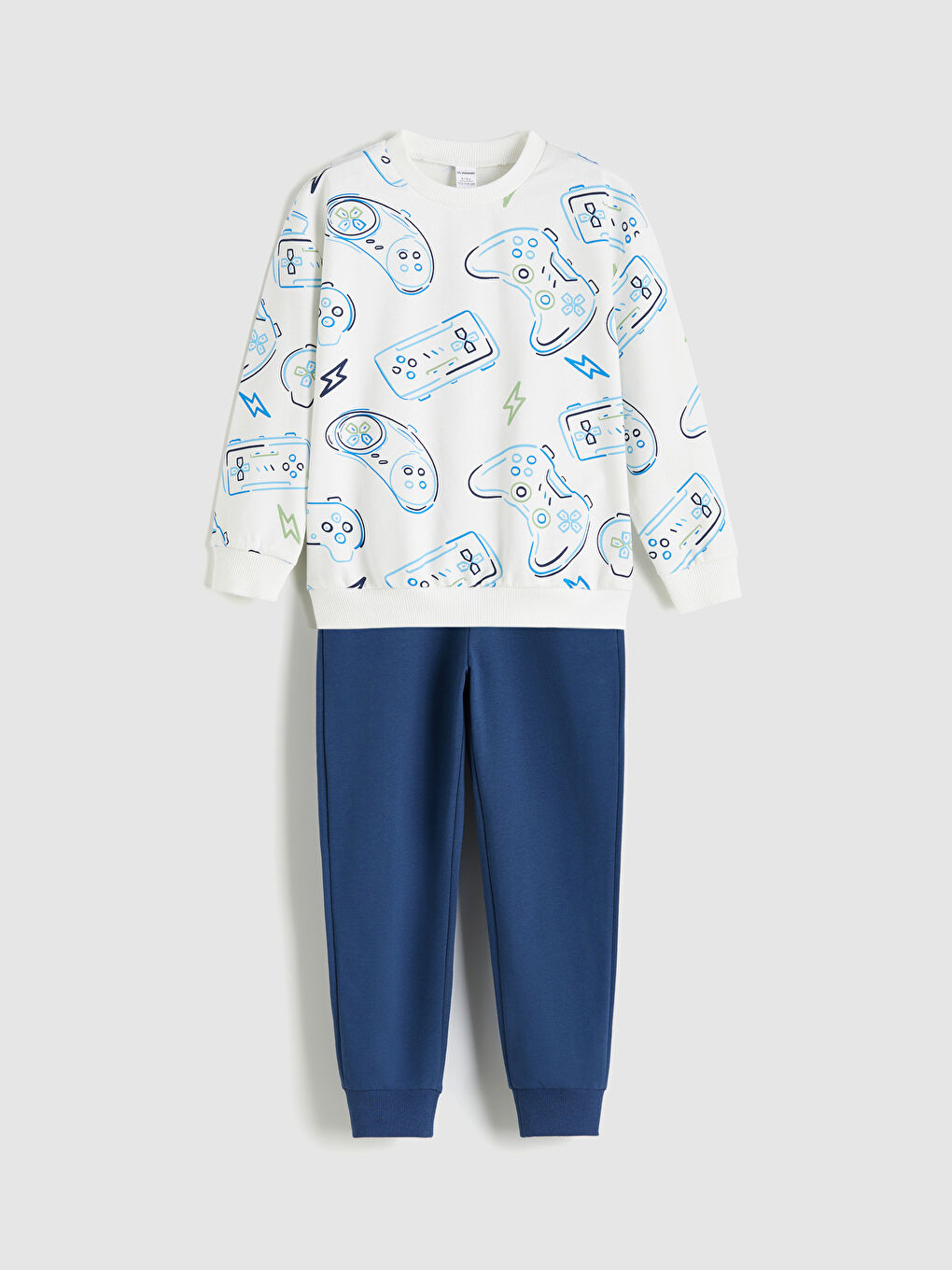 LCW Kids Printed Boys Sweatshirt and Sweatpants 2 Pack -W5DT39Z1-LRA