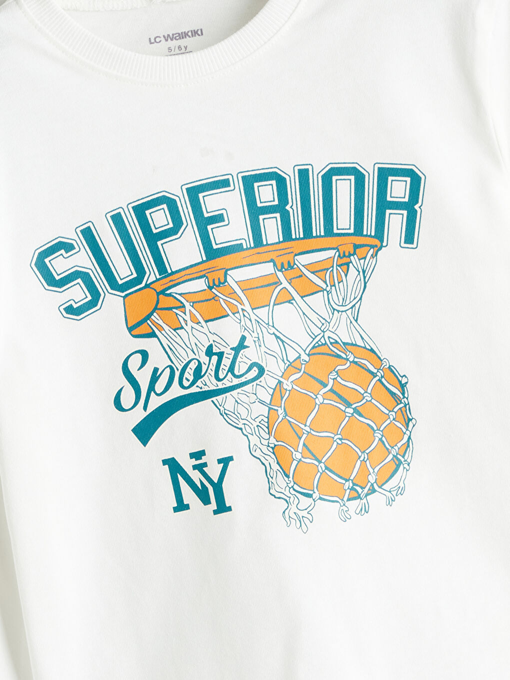 Ekru Bisiklet Yaka Erkek Çocuk Tişört-1