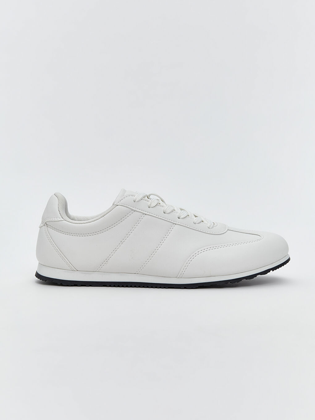 Beyaz Deri Görünümlü Erkek Spor Ayakkabı-1