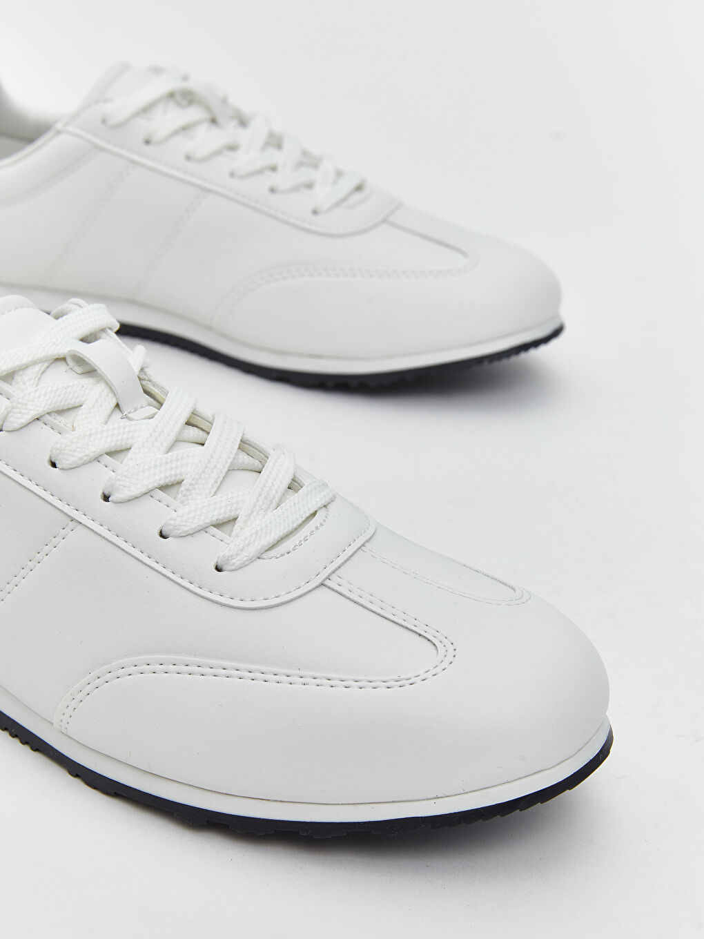 Beyaz Deri Görünümlü Erkek Spor Ayakkabı-2