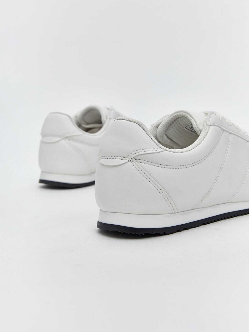 Beyaz Deri Görünümlü Erkek Spor Ayakkabı-4