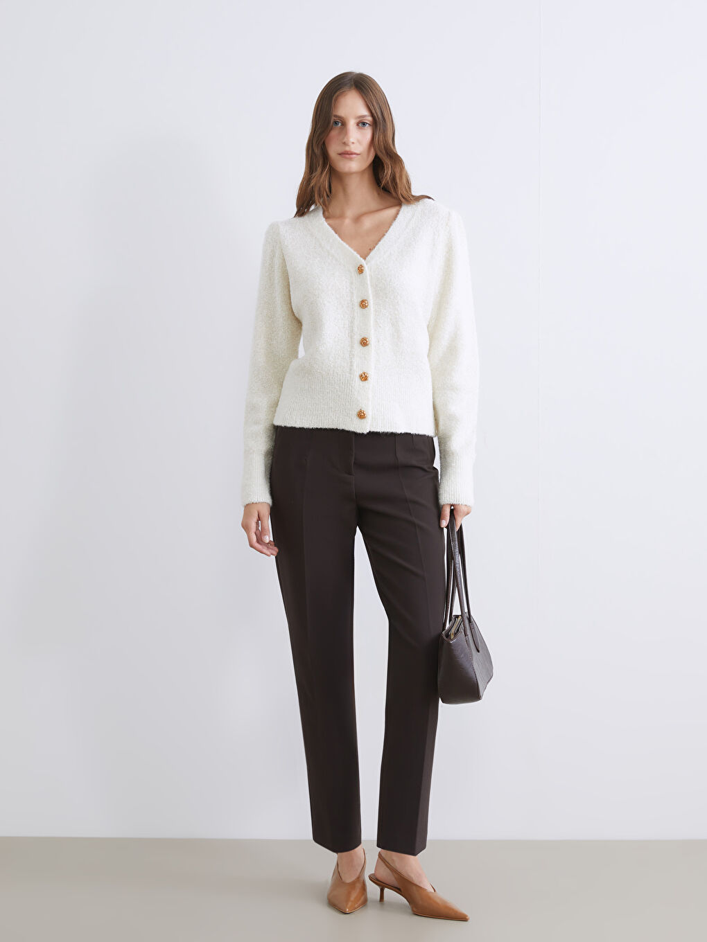 V Neck Women's Knitwear Cardigan-2