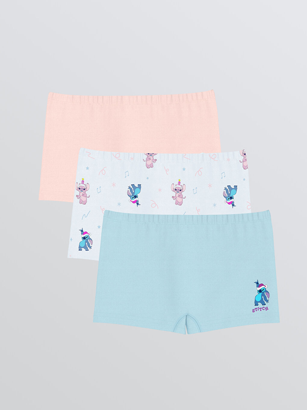 Stitch and Angel Printed Girls' Boxer 3-Pack
