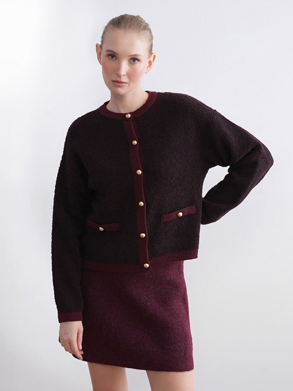 Crew Neck Women's Knitwear Cardigan-2