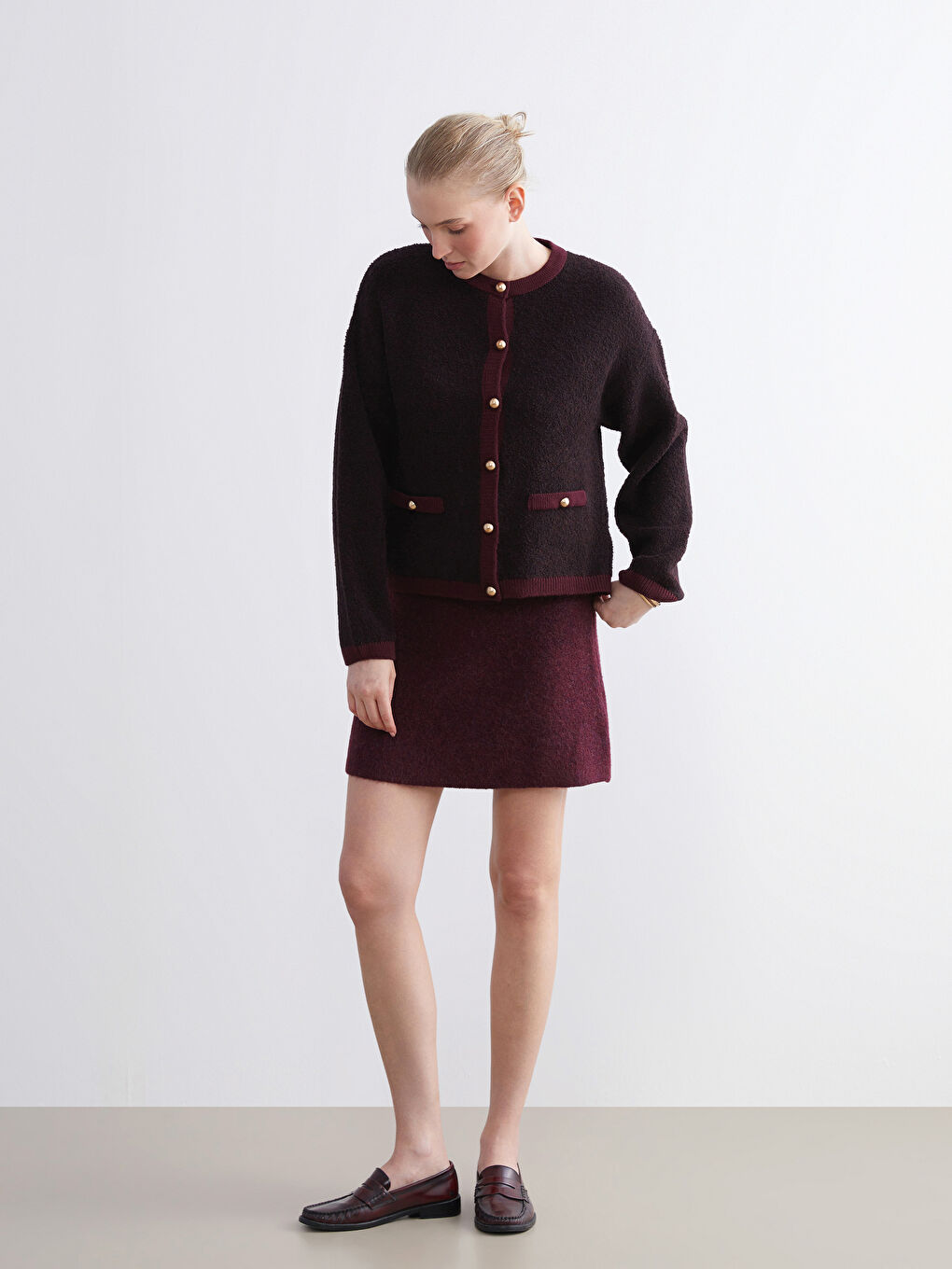 Crew Neck Women's Knitwear Cardigan-3
