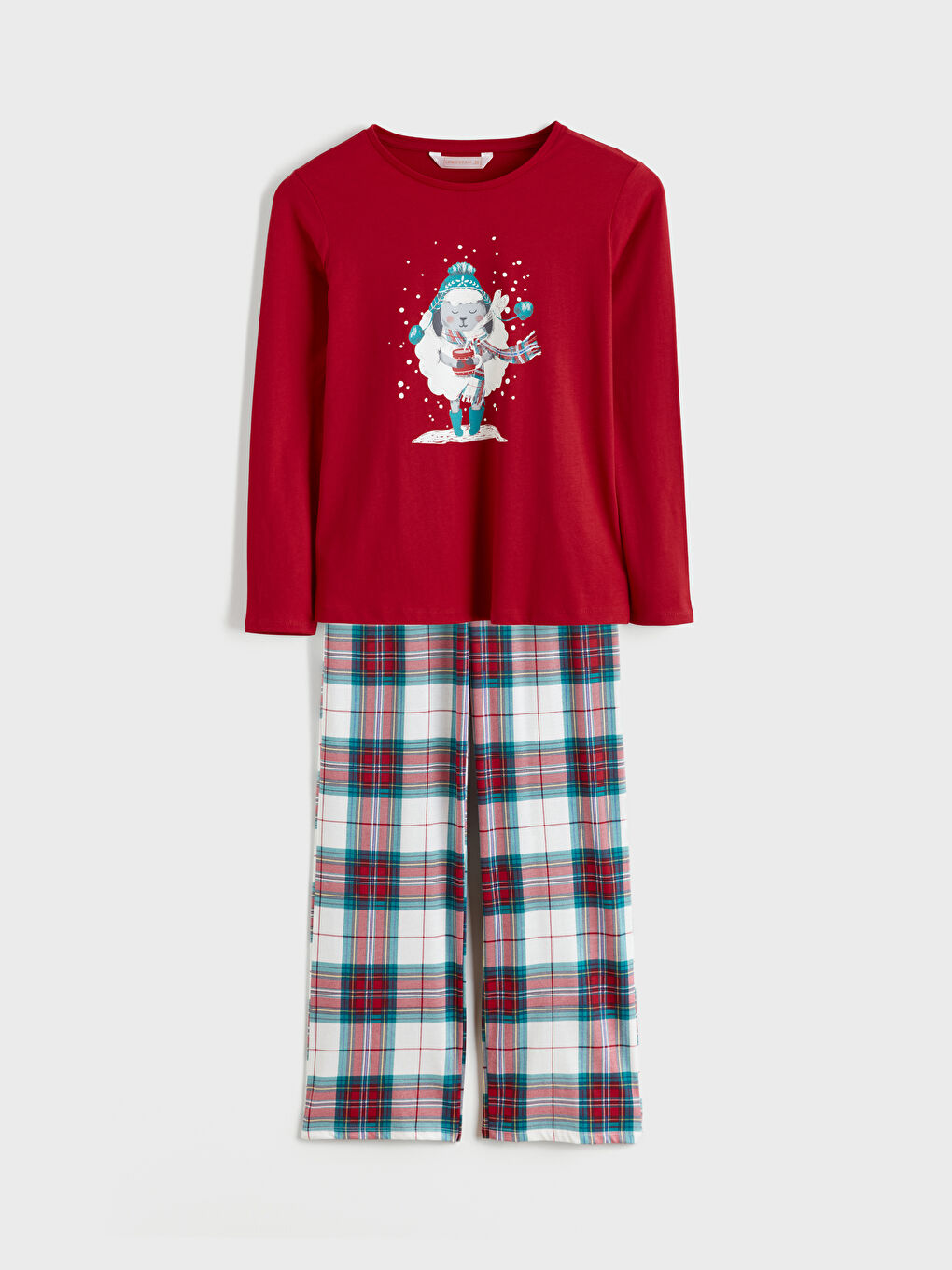 Crew Neck New Year Themed Women's Pyjama Set-8