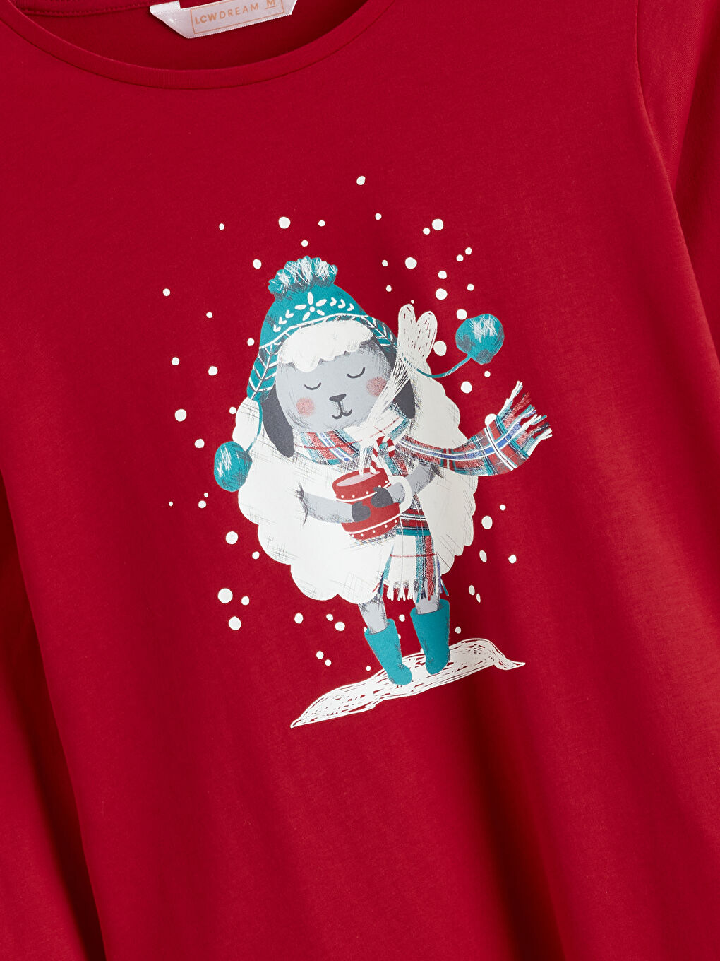 Crew Neck New Year Themed Women's Pyjama Set-12