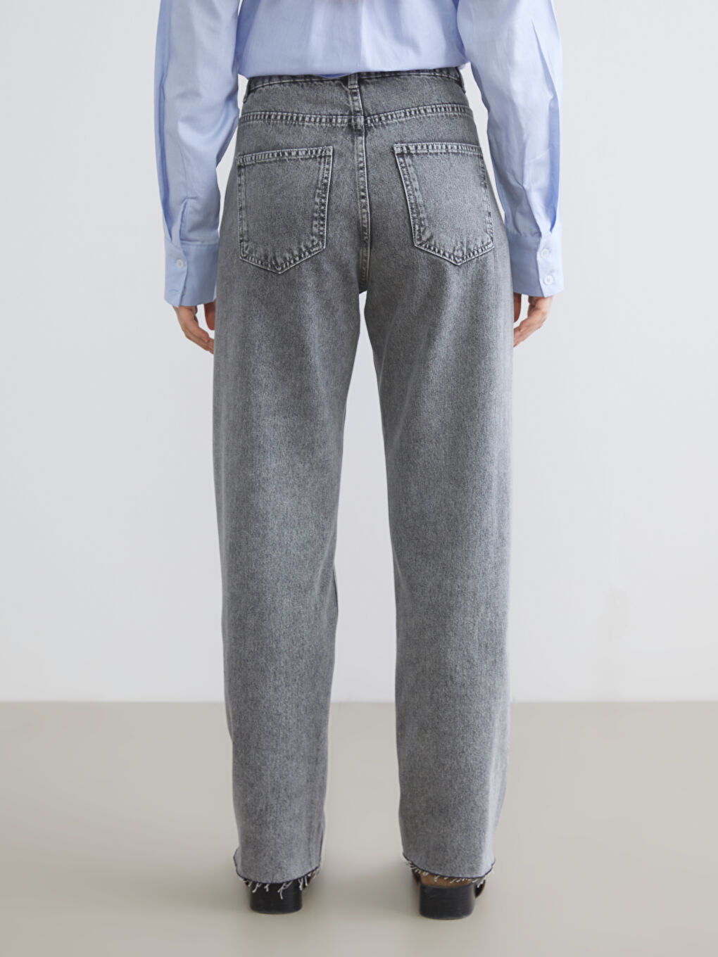 Jean Jambe Large pour Femmes-3