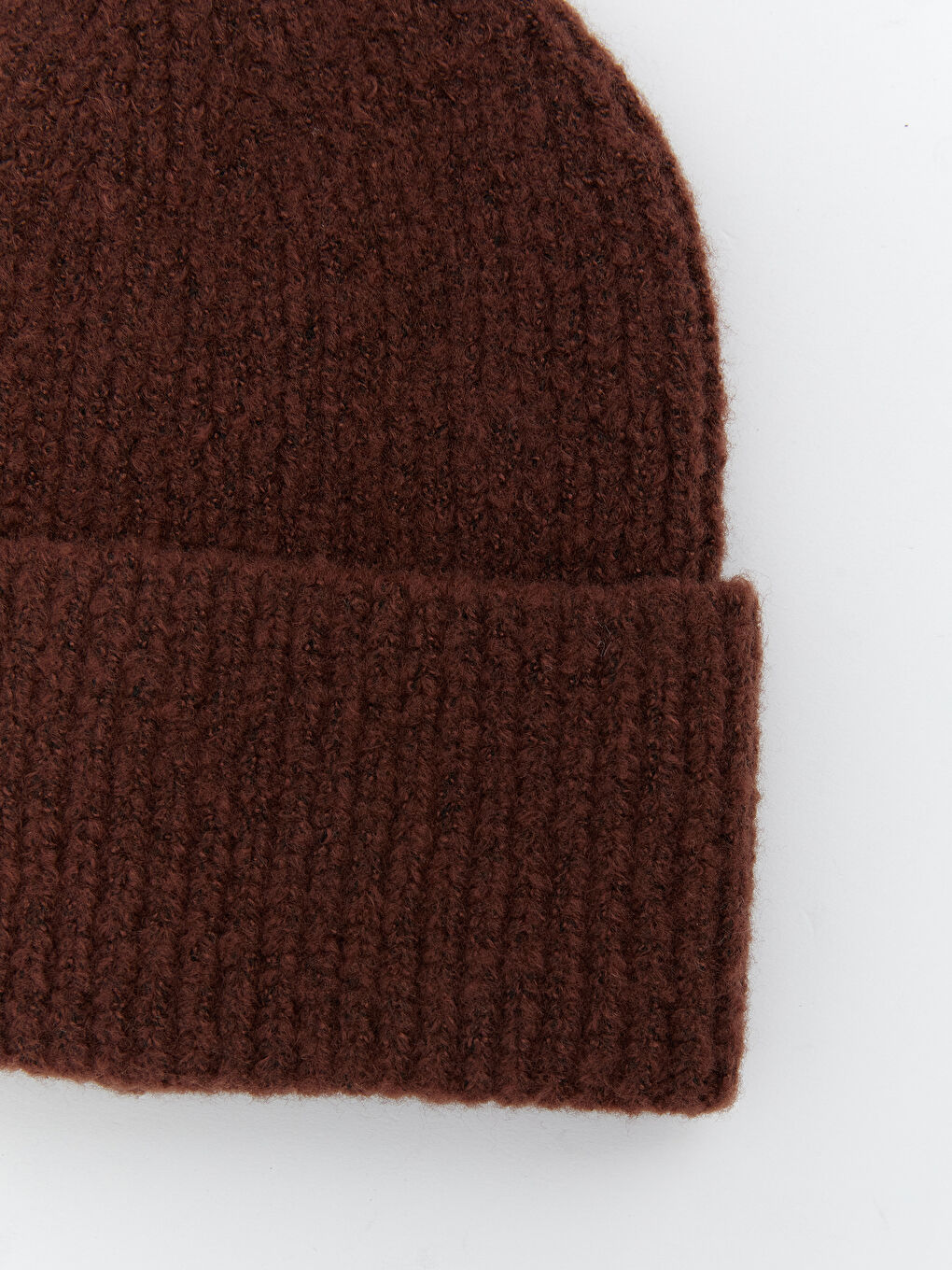 Kahverengi Basic Kadın Triko Bere-1