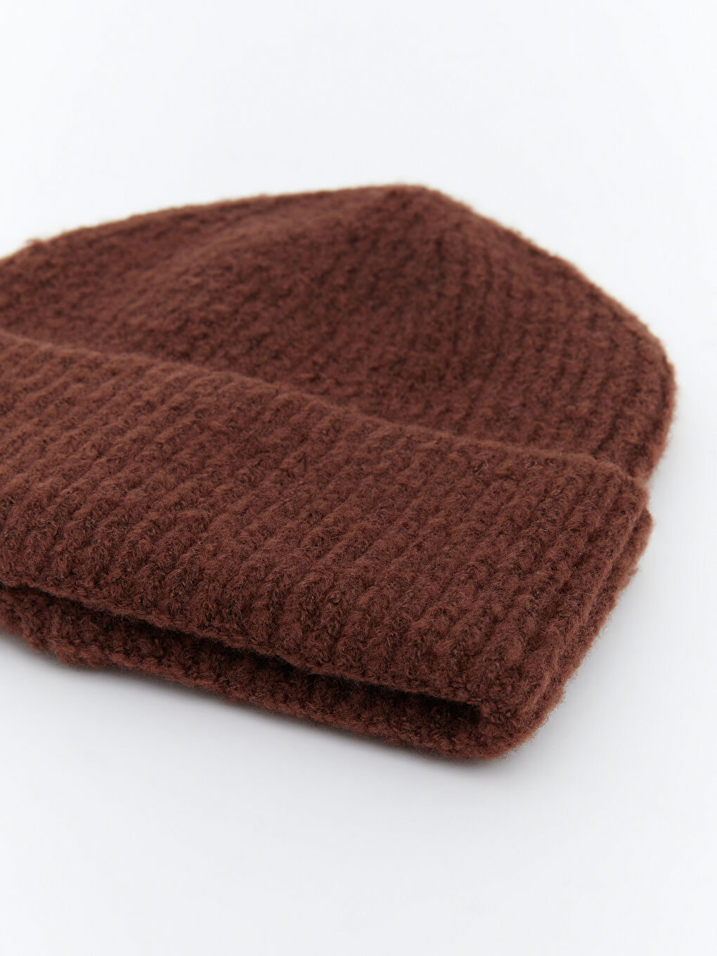 Kahverengi Basic Kadın Triko Bere-2