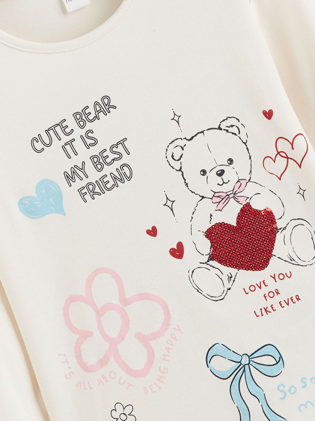 Crew Neck Girls' T-Shirt-1