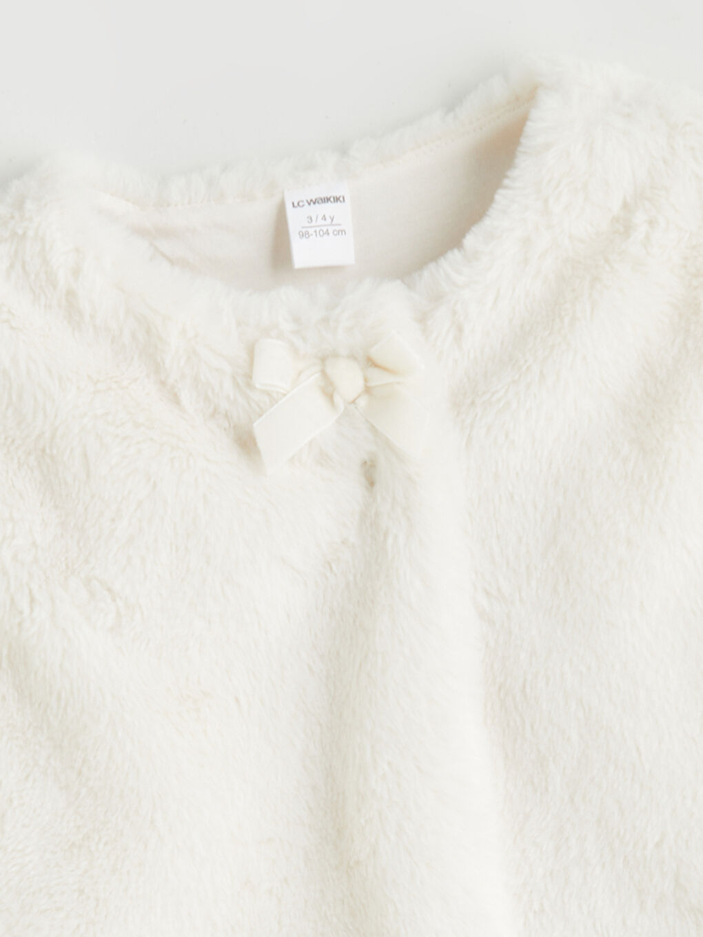 Crew Neck Faux Fur Girls' Waistcoat-1