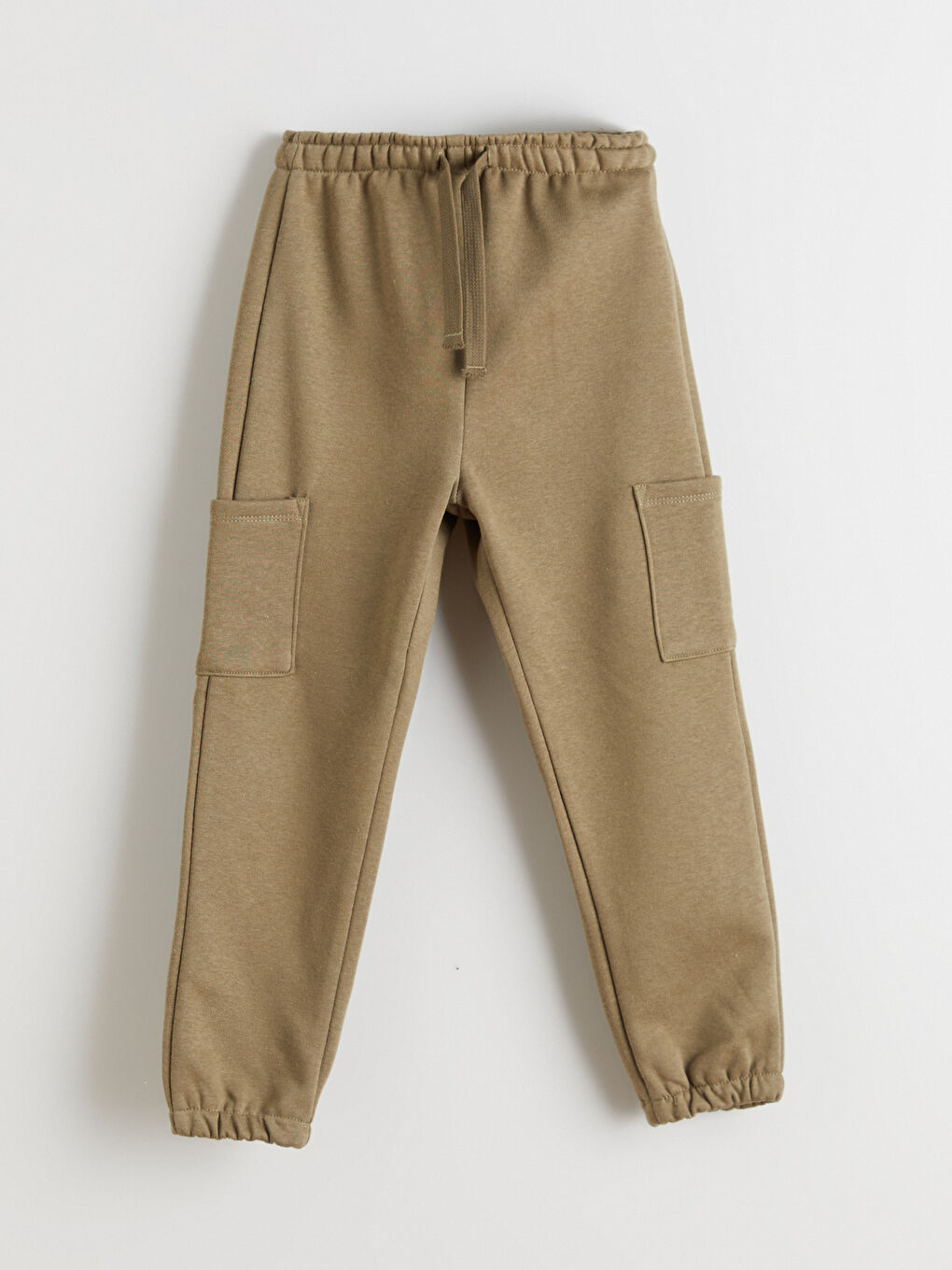 Haki Beli Lastikli Basic Erkek Çocuk Jogger Eşofman Altı 2'li-4