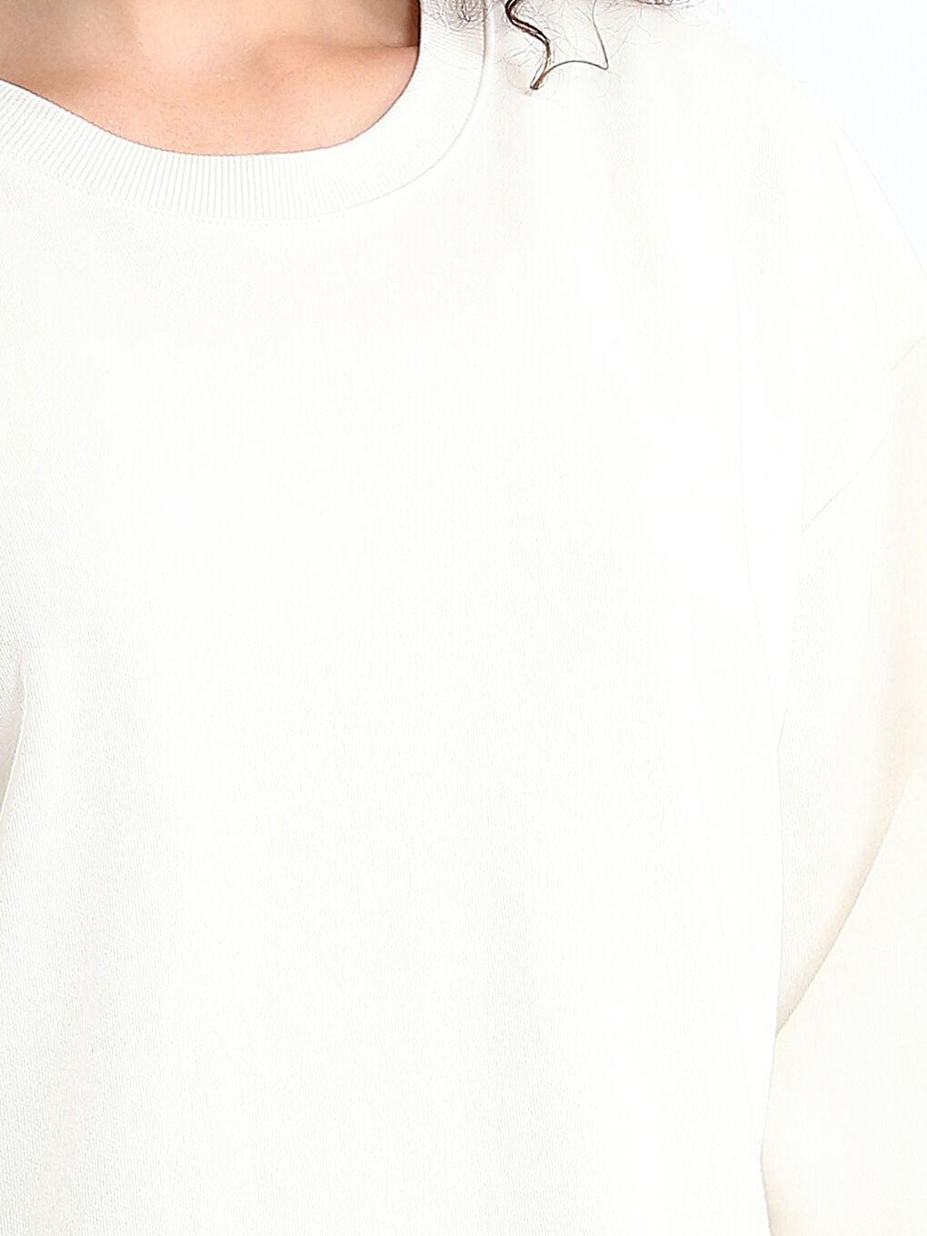 Sweat-shirt Oversize à Col Rond pour Femmes-5