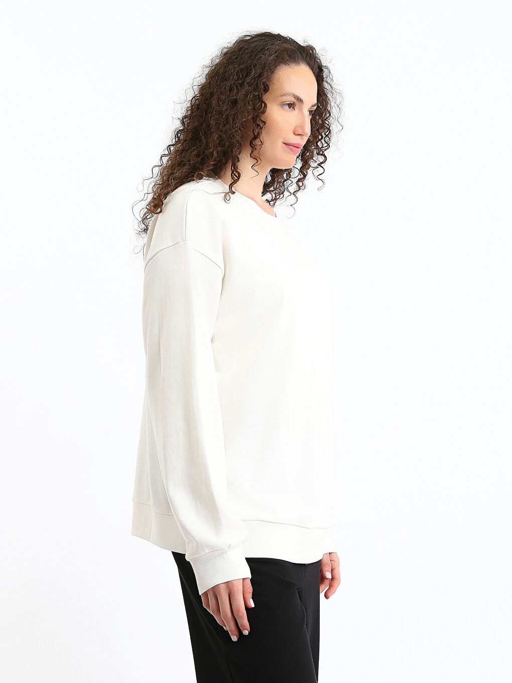 Sweat-shirt Oversize à Col Rond pour Femmes-7