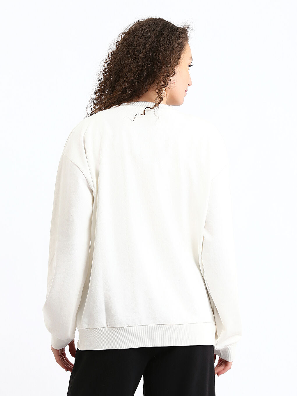 Sweat-shirt Oversize à Col Rond pour Femmes-8
