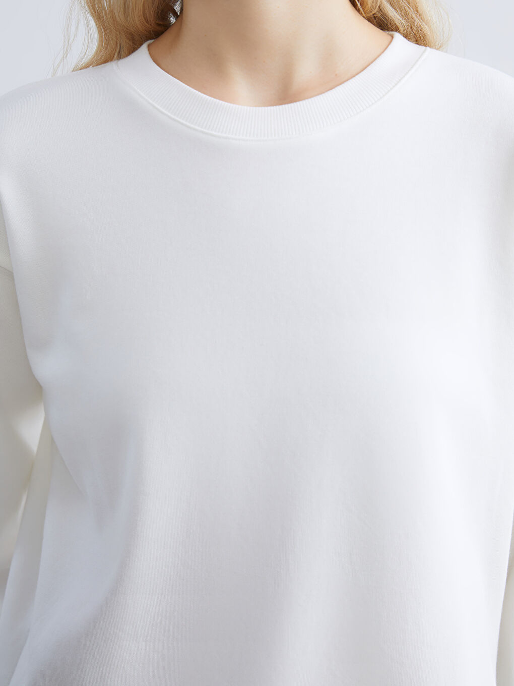 Sweat-shirt Oversize à Col Rond pour Femmes-4