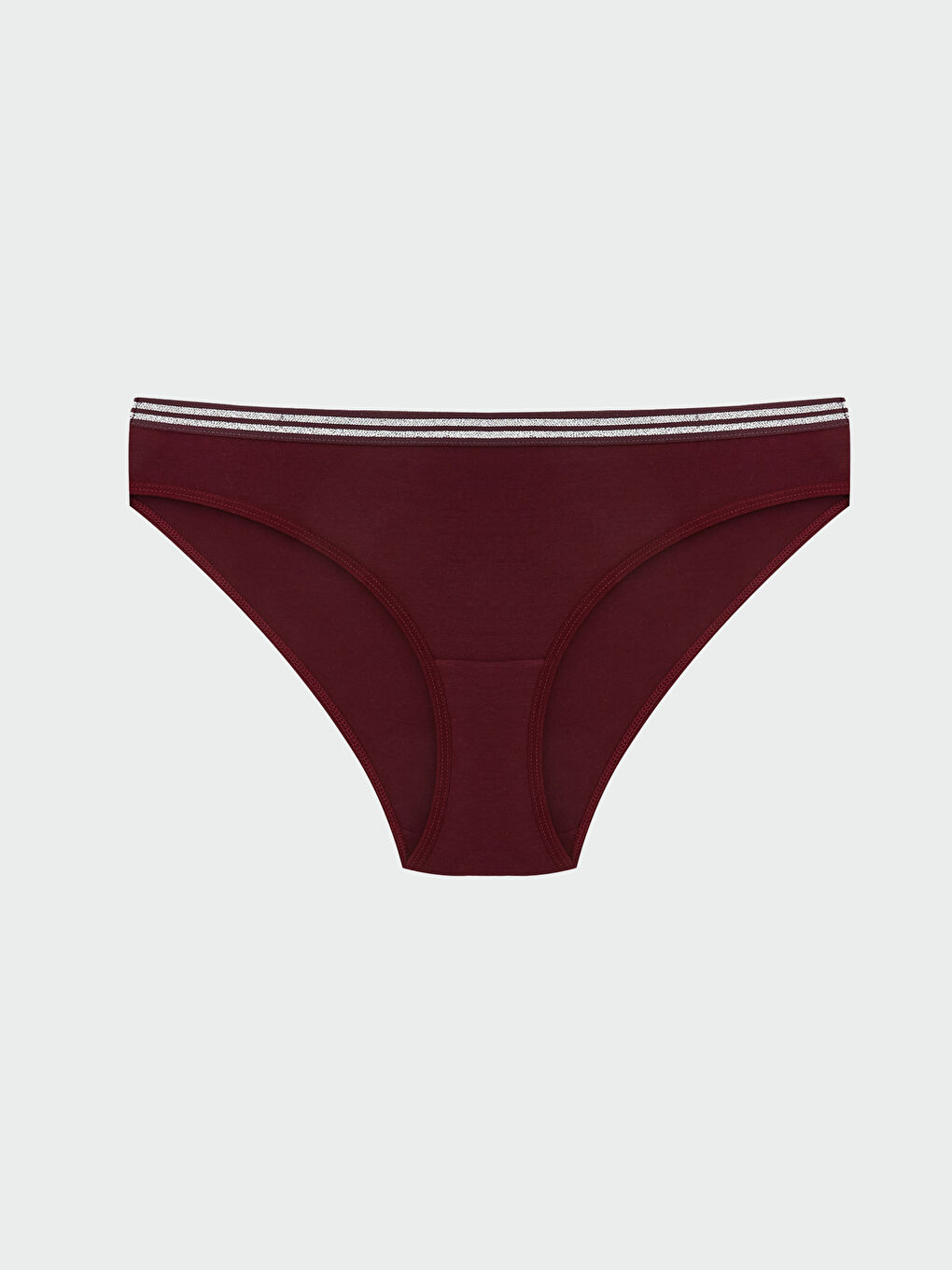 Bordo Düz Bikini Külot