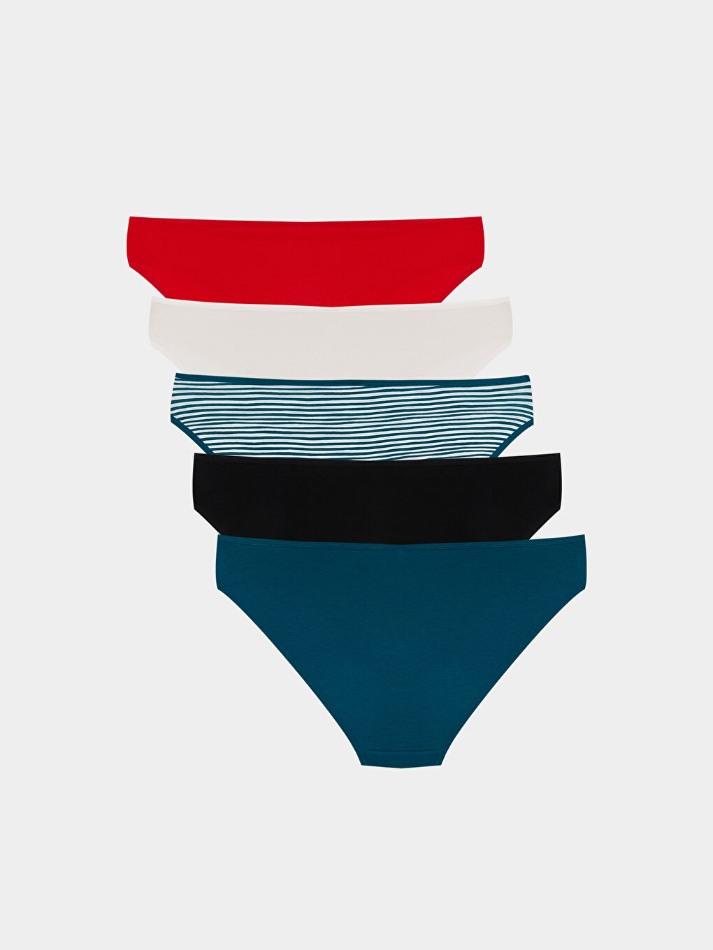 Kırmızı Baskılı Bikini Külot 5'li-1