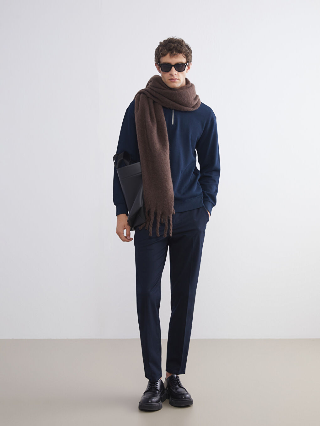 Шарф с бахромой для мужчин-1