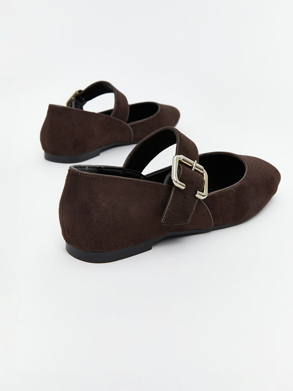 Kahverengi Deri Görünümlü Kadın Babet-4