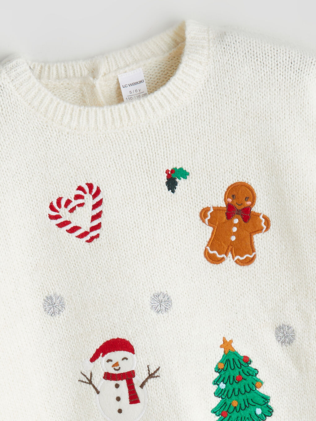 Crew Neck Christmas Themed Girls' Knitwear Sweater-1