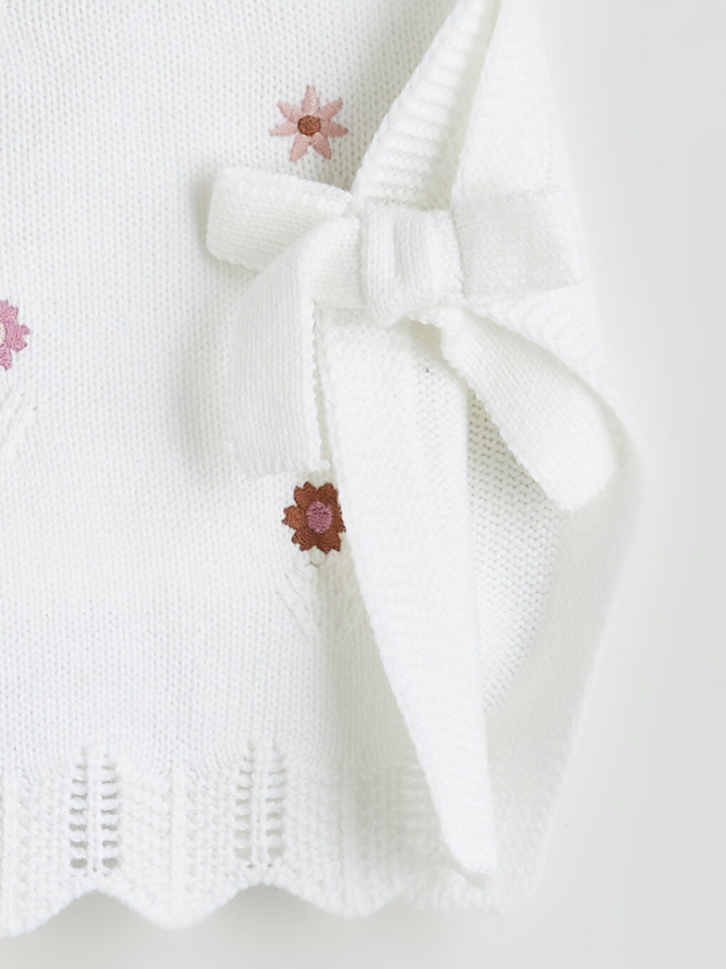 Crew Neck Floral Girls' Knitwear Sweater Vest-1