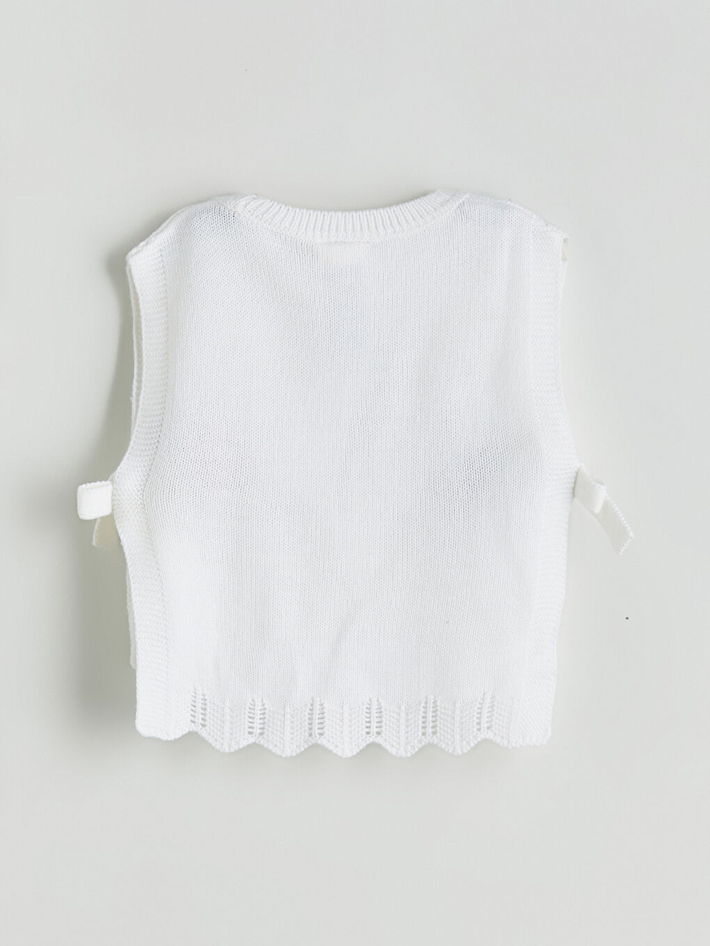 Crew Neck Floral Girls' Knitwear Sweater Vest-2