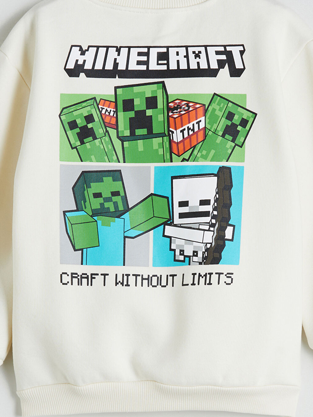 Bej Minecraft Baskılı Erkek Bebek Sweatshirt-2