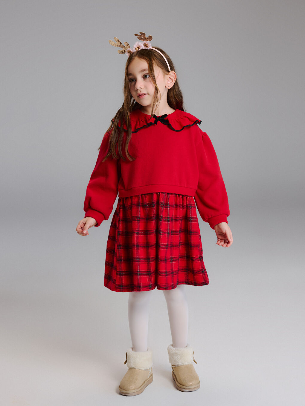 Девочки Красный Платье-1