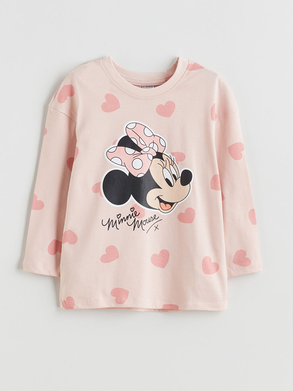 طقم بيجاما للبنات بطبعة ميني ماوس برقبة دائرية-1