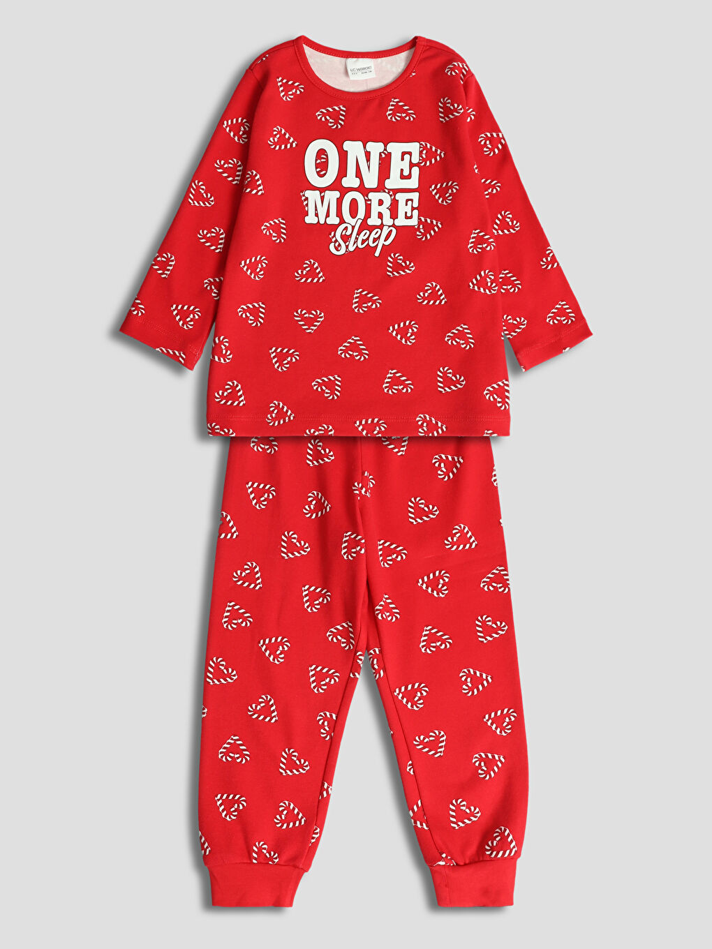 طقم بيجاما أحمر بنت-1