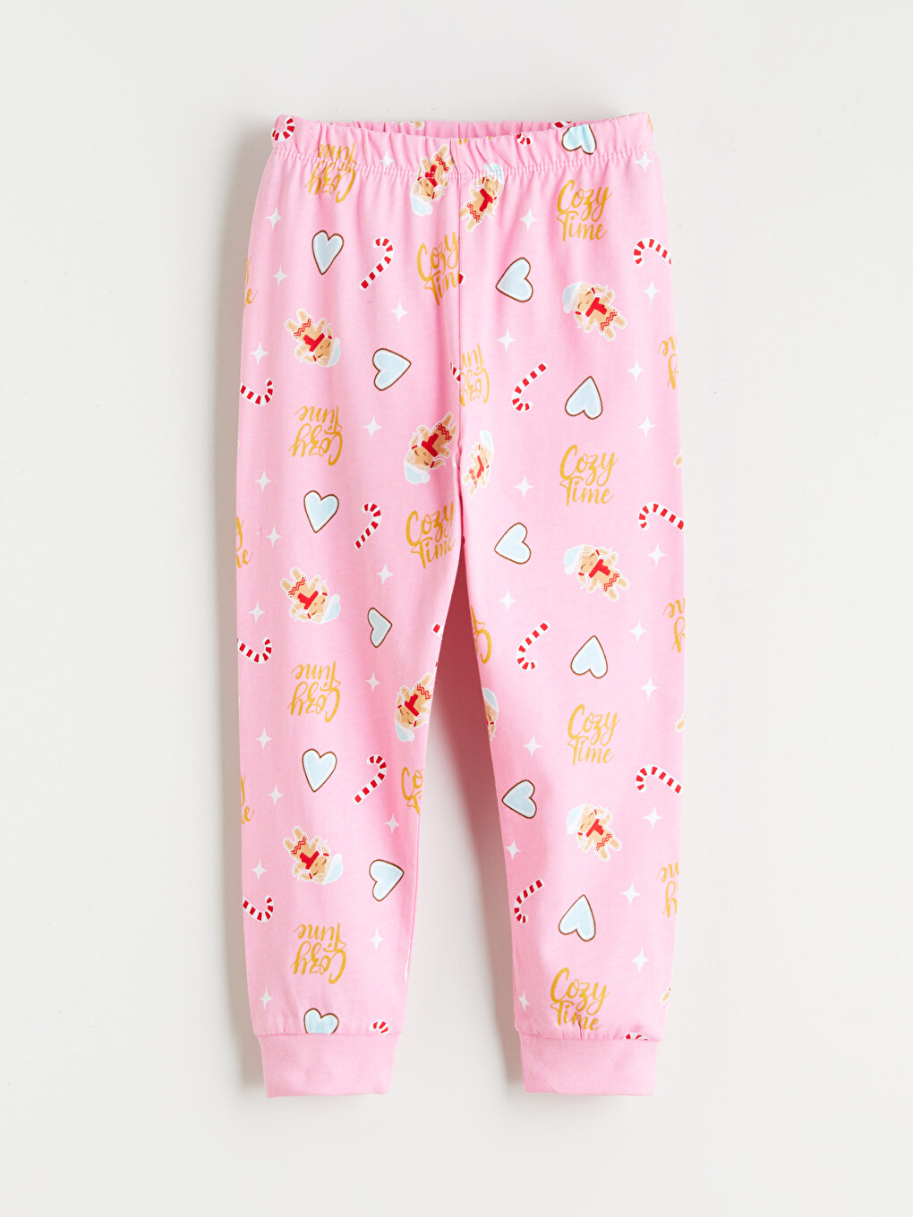 Crew Neck Printed Girls' Pyjama Set-3
