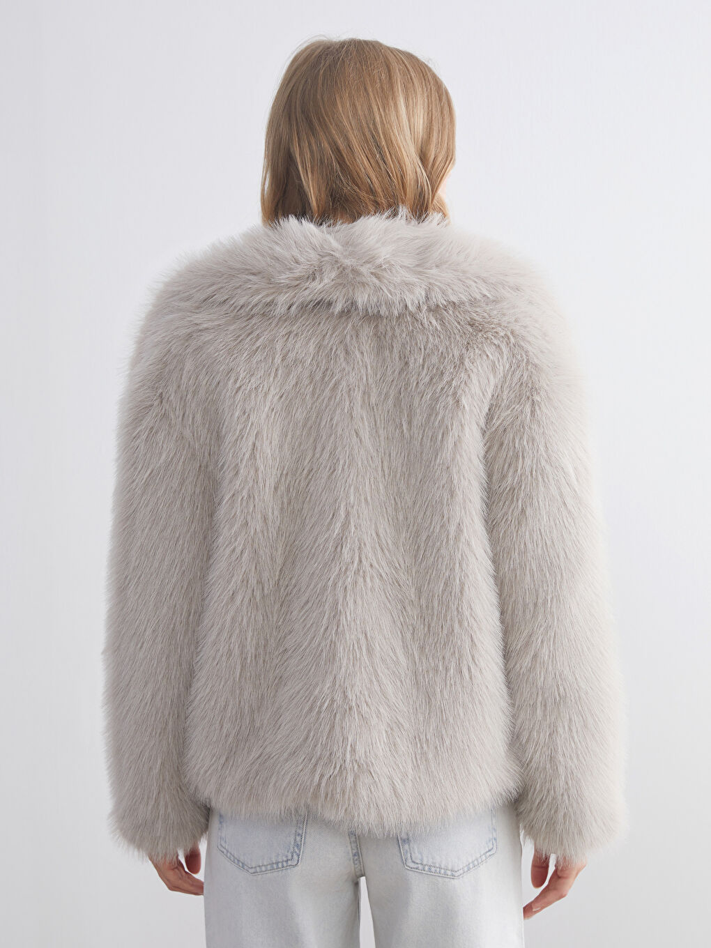 Jacket Neck Women's Fur Coat-4
