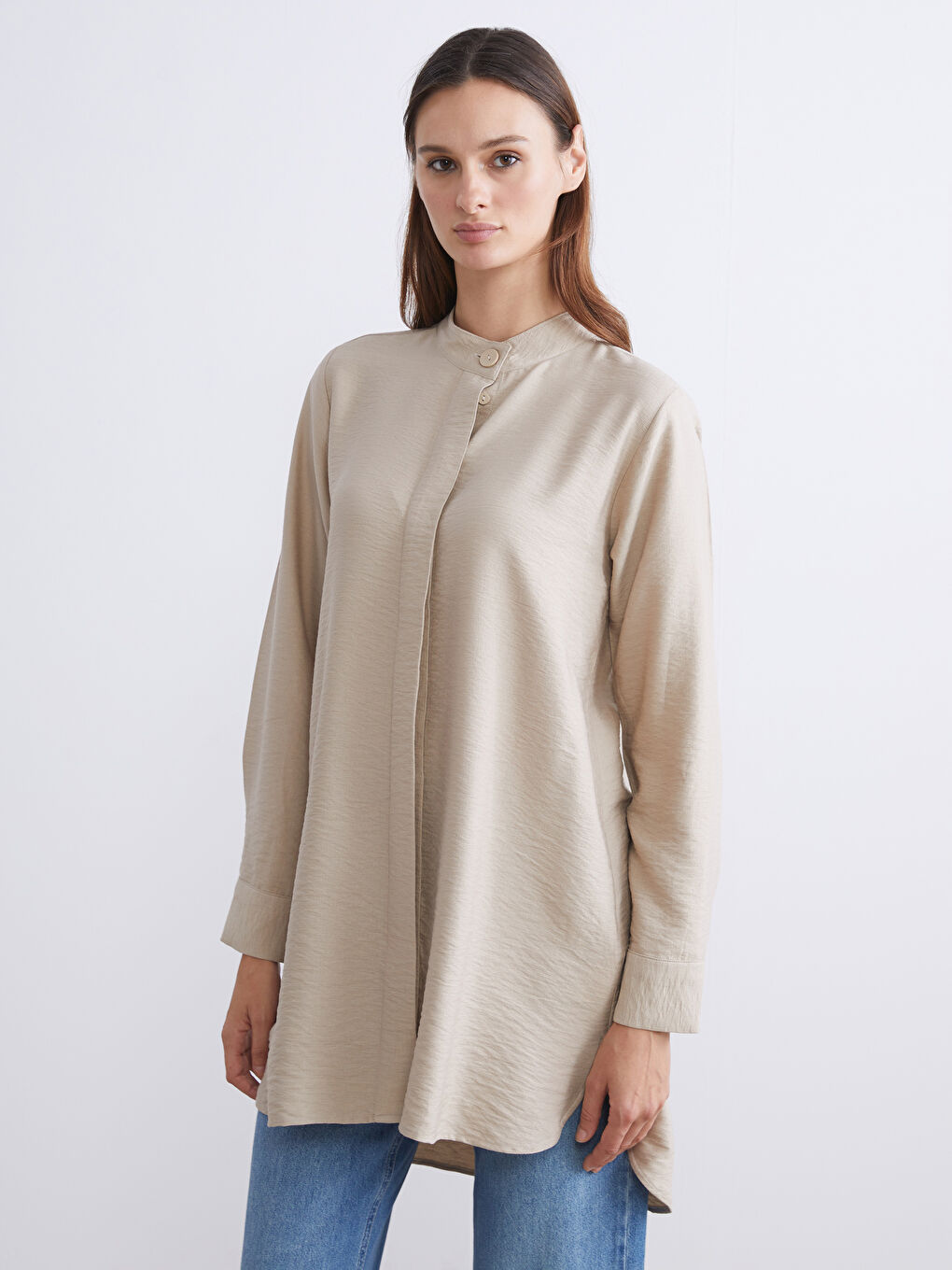 Grandad Collar Women's Shirt Tunic