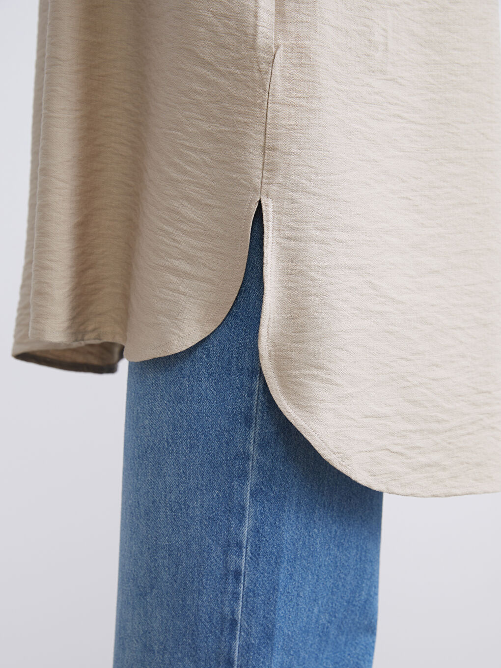 Grandad Collar Women's Shirt Tunic-2