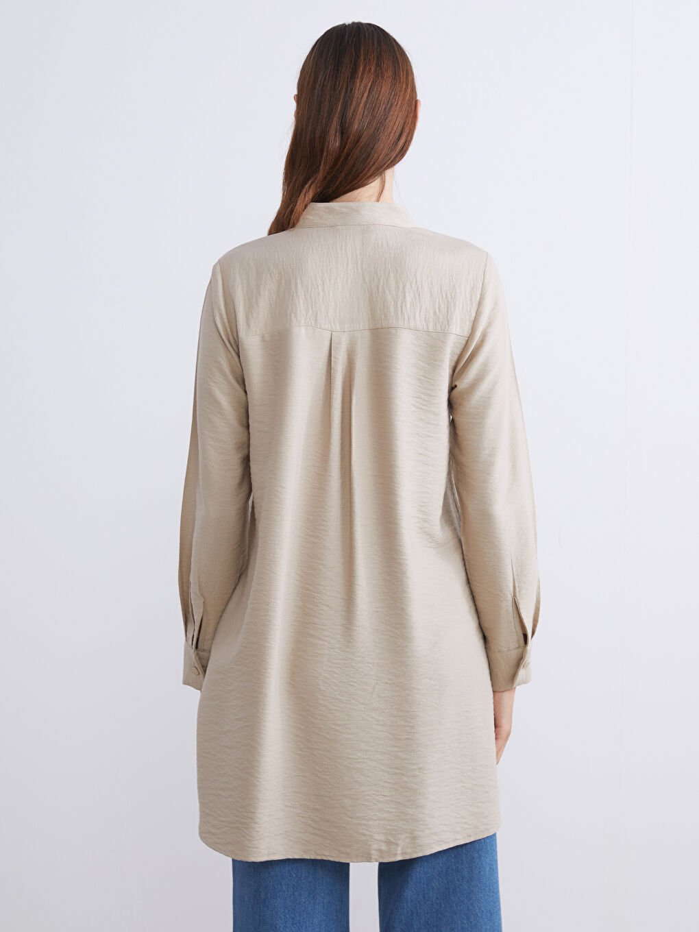 Grandad Collar Women's Shirt Tunic-3