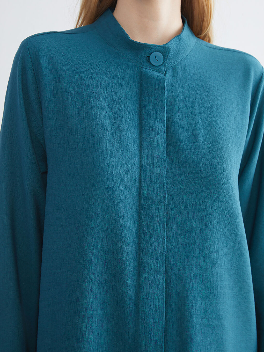 Grandad Collar Women's Shirt Tunic-2