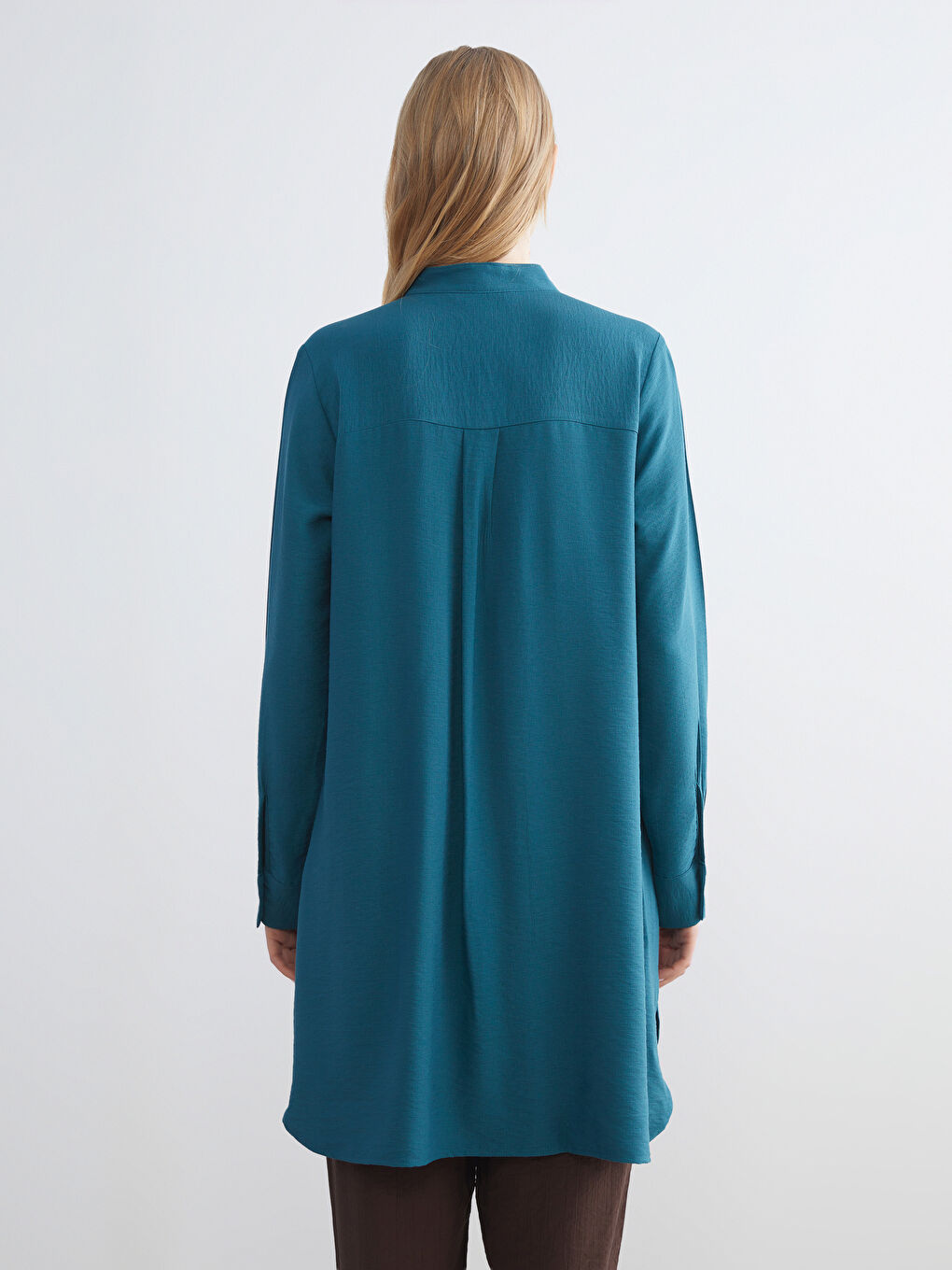 Grandad Collar Women's Shirt Tunic-4
