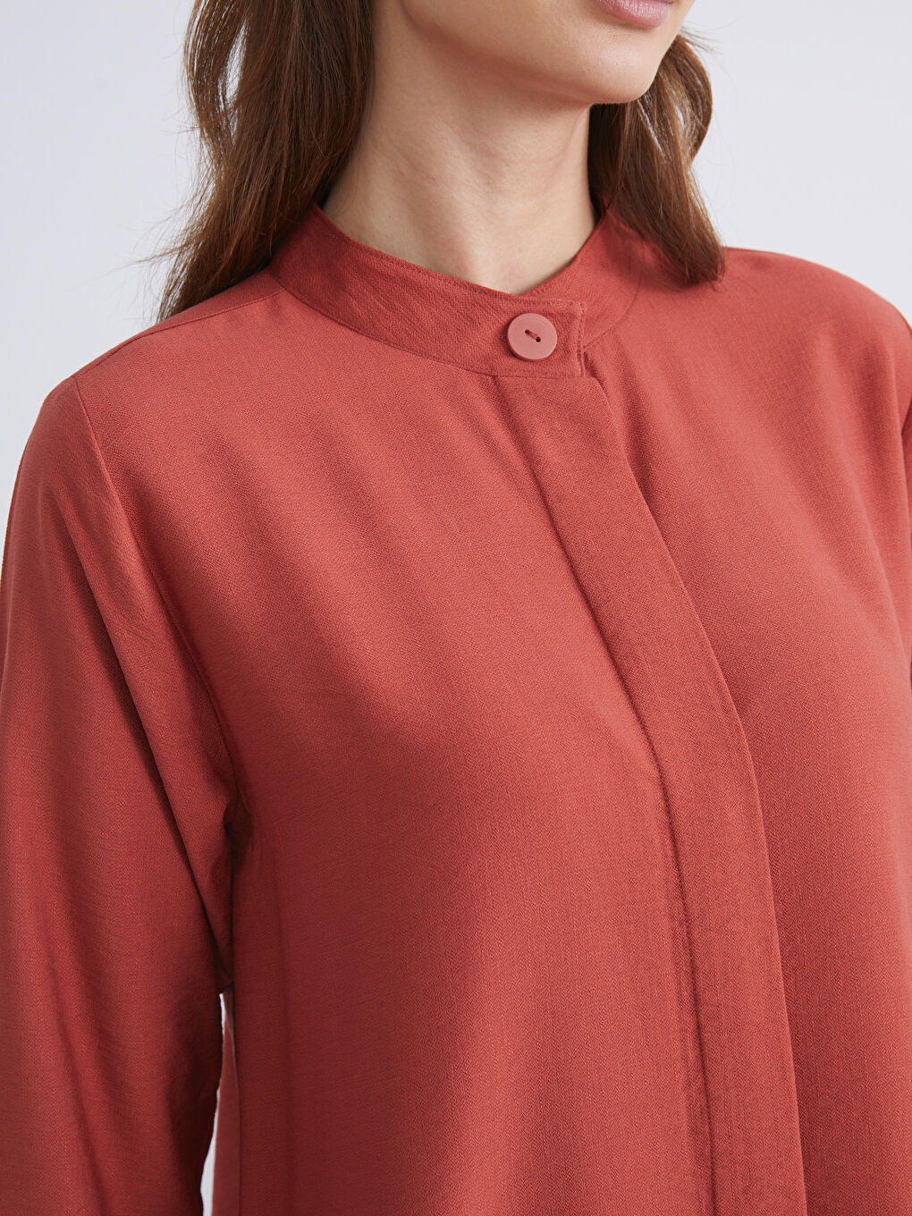 Grandad Collar Women's Shirt Tunic-2